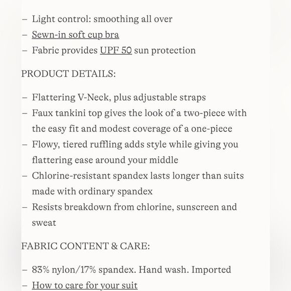 Land's End One Piece smoothing Control Fauxkini Swimsuit Black Meadow Floral 18W - Picture 5 of 5